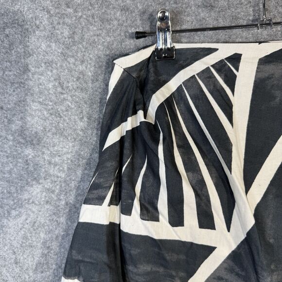 Zara Ruched Mini Skirt Dark Gray Black White Striped Pattern Women's Size M - Picture 4 of 9